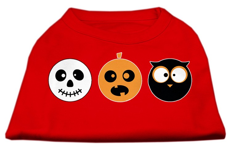 The Spook Trio Screen Print Dog Shirt Red XL